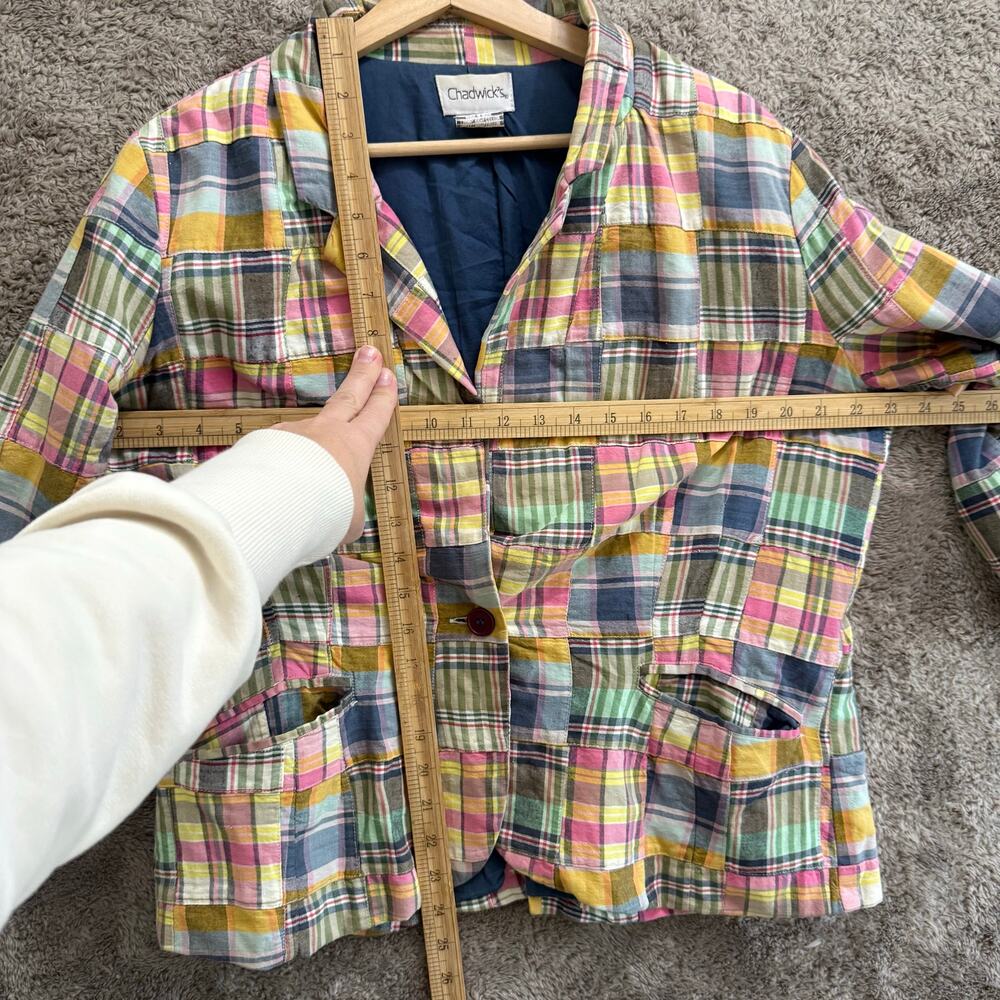 Chadwicks Madras Plaid Patchwork Blazer Jacket Wo… - image 8